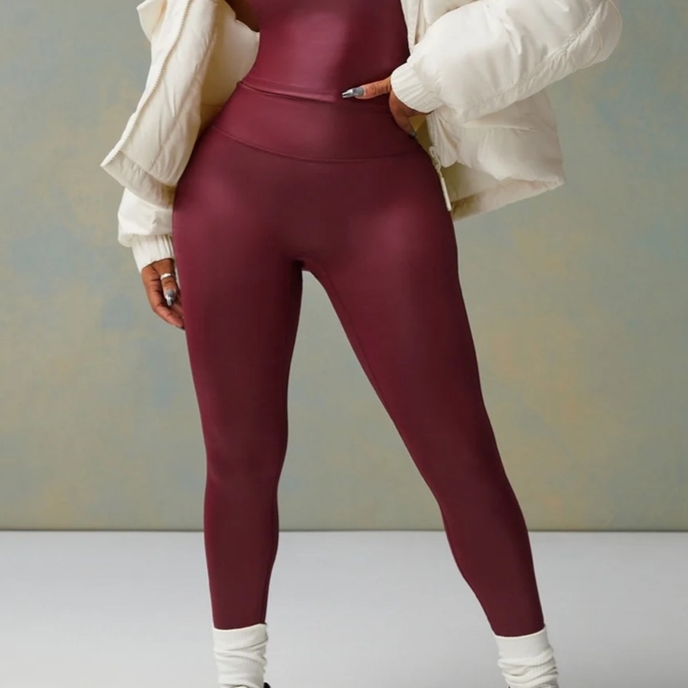 Fabletics Anywhere Motion365 Merlot Shine High-Waisted Legging Khloe S Tall